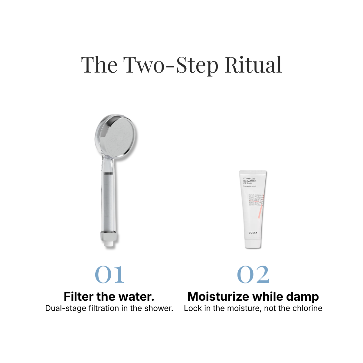 Comfort Bundle — Filtered Showerhead + COSRX Balancium Ceramide Cream